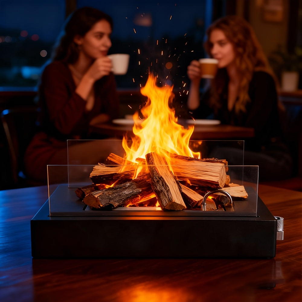 Wood Pellet Fire Pit with Glass Guard - EmberGlow