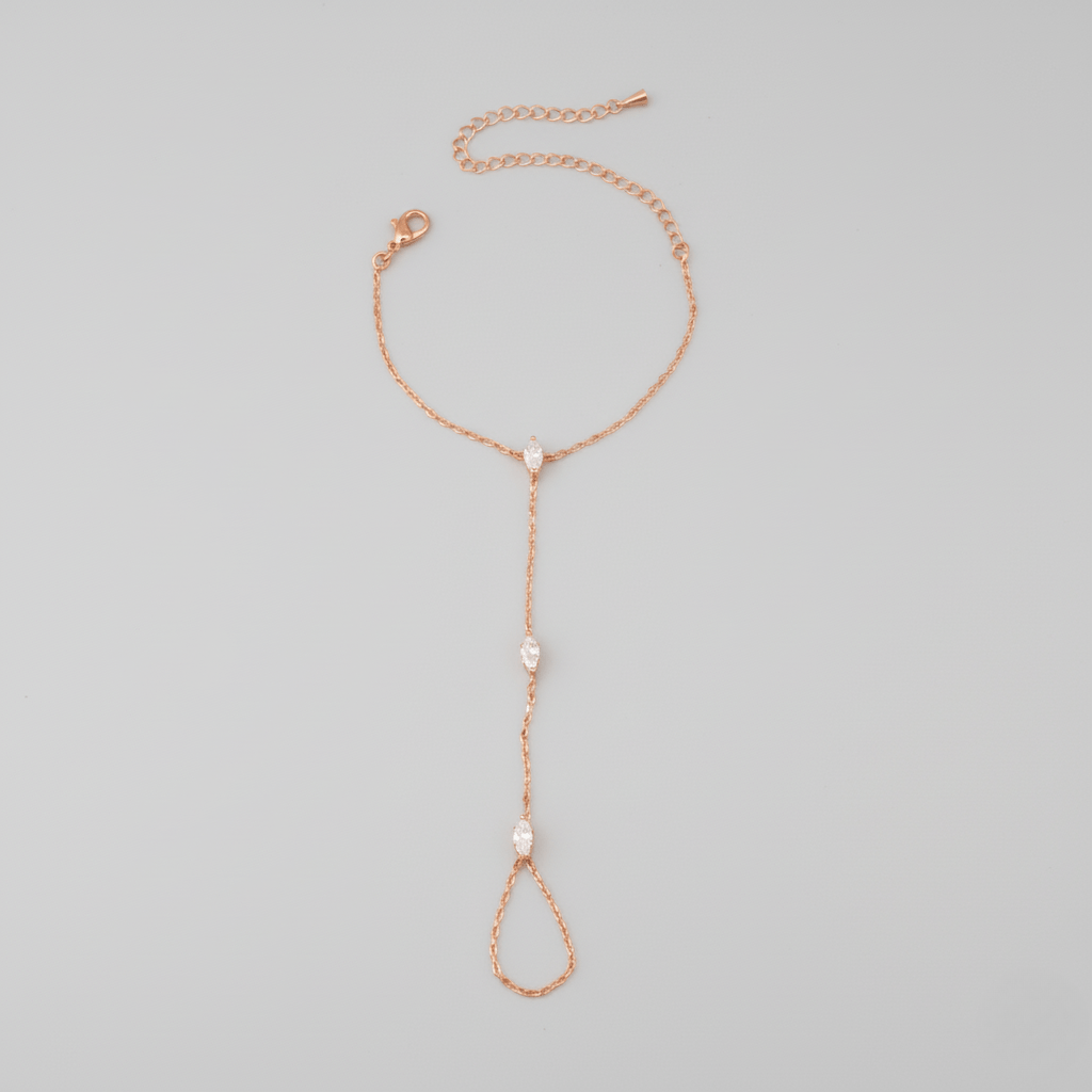 Crystal-Embellished Adjustable Ring Bracelet - Luminara