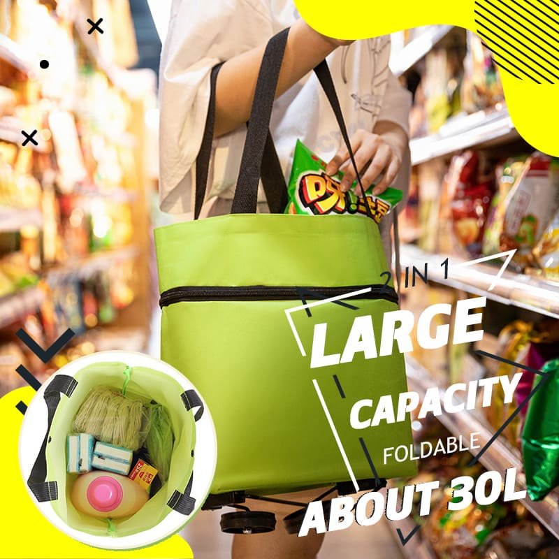 Convertible Shopping Bag with Wheels - LuxeCarry
