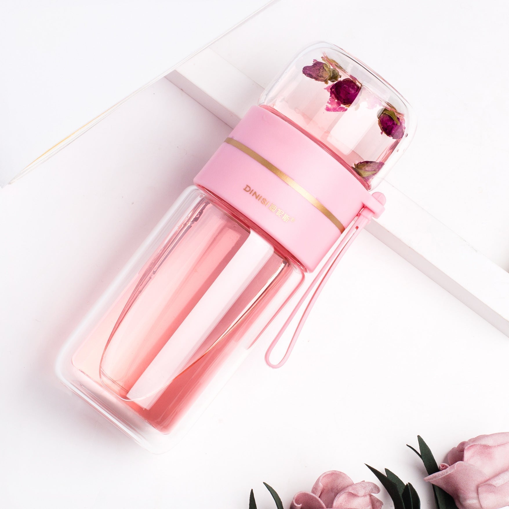 Double-Walled Glass Water Bottle with Infuser - AquaPure