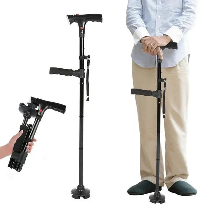 Foldable Walking Cane with LED Light - LuminaCare