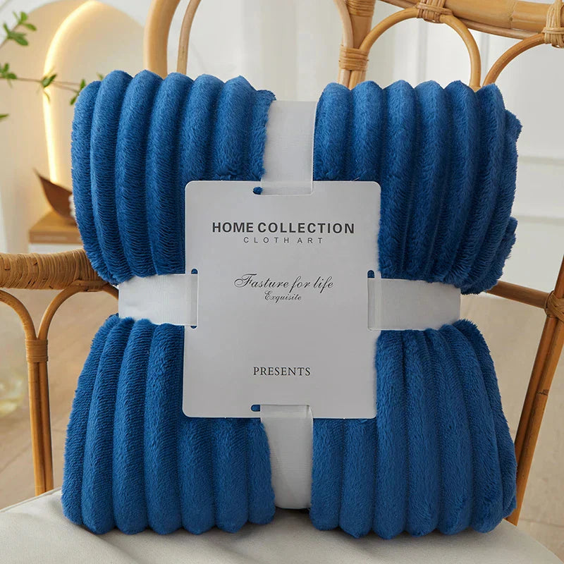 Cozy Striped Fleece Blanket – LuxeNest