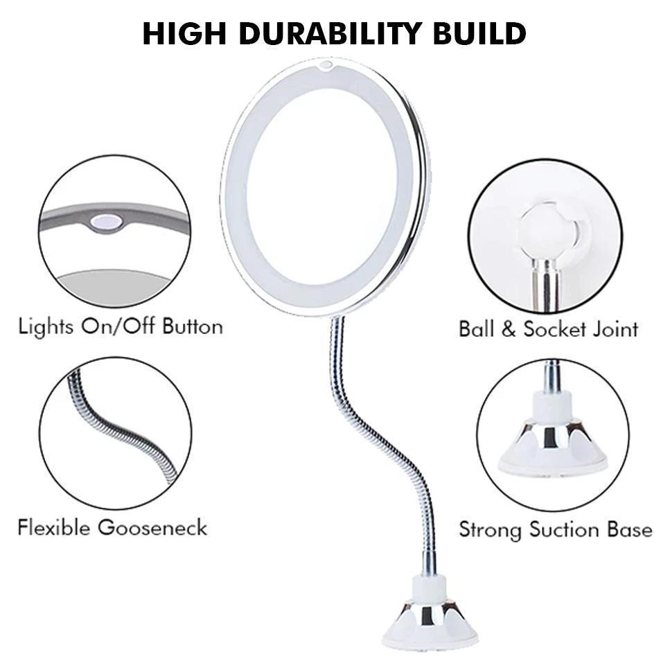 10x Zoom LED Makeup Mirror - LuxeGlow