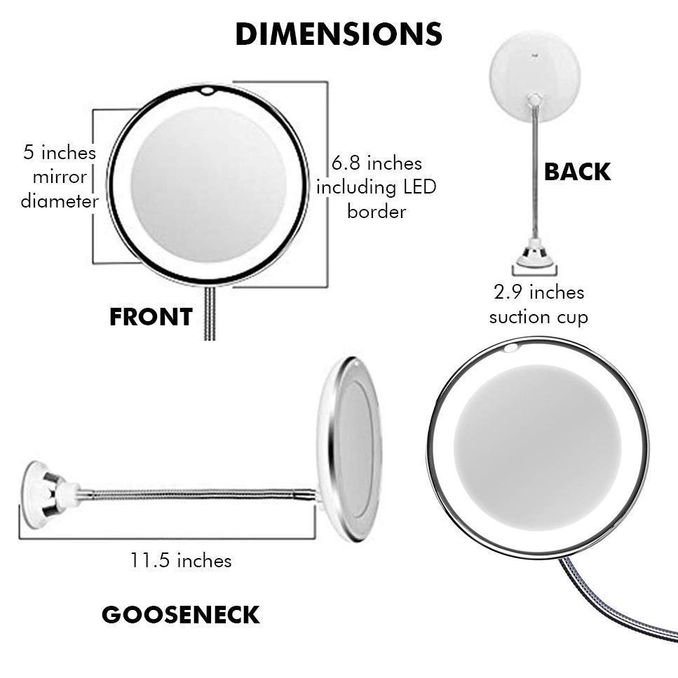 10x Zoom LED Makeup Mirror - LuxeGlow