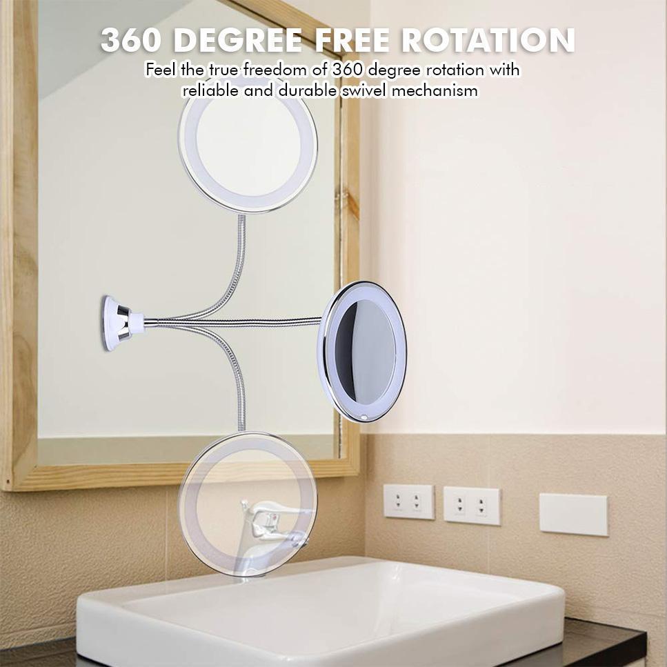 10x Zoom LED Makeup Mirror - LuxeGlow