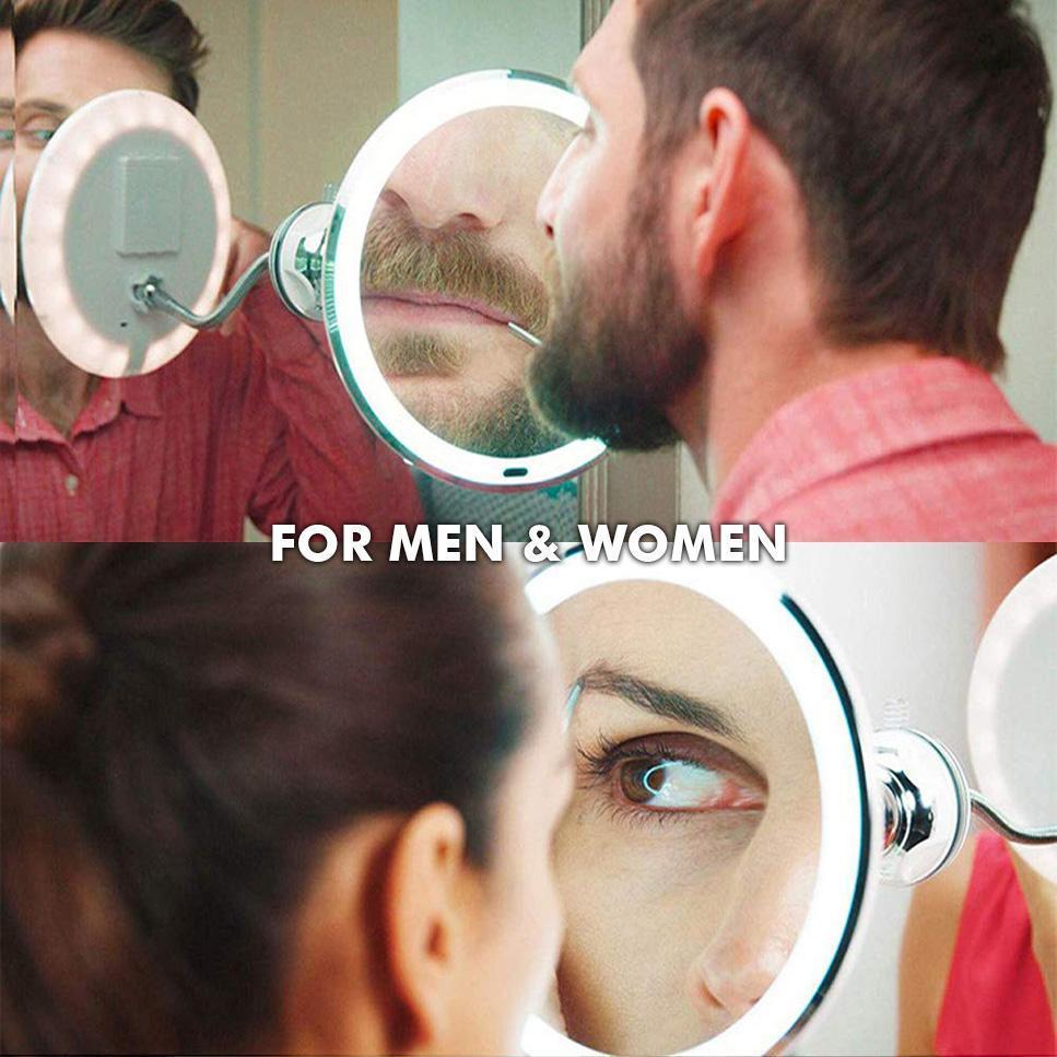 10x Zoom LED Makeup Mirror - LuxeGlow