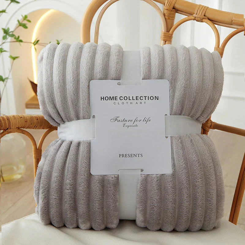 Cozy Striped Fleece Blanket – LuxeNest