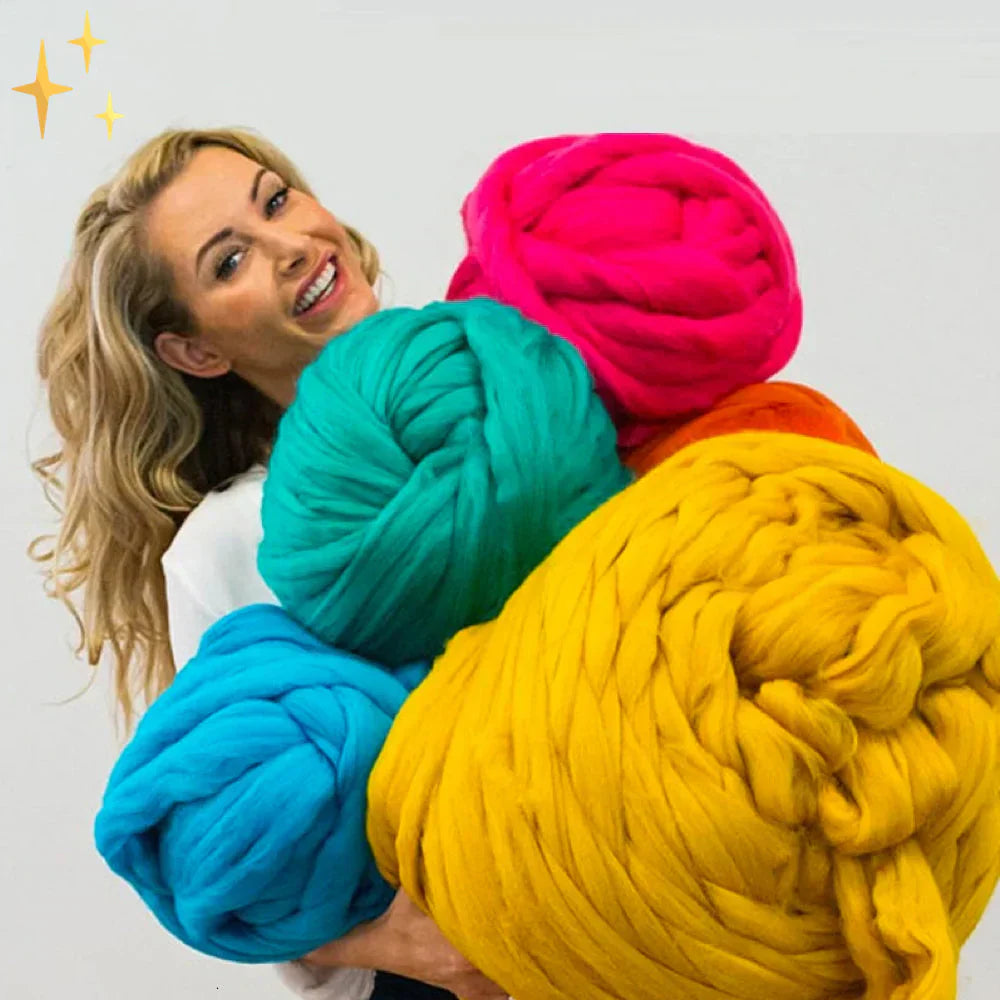 Chunky XL Wool Yarn for Cozy Blankets - LuxeFiber