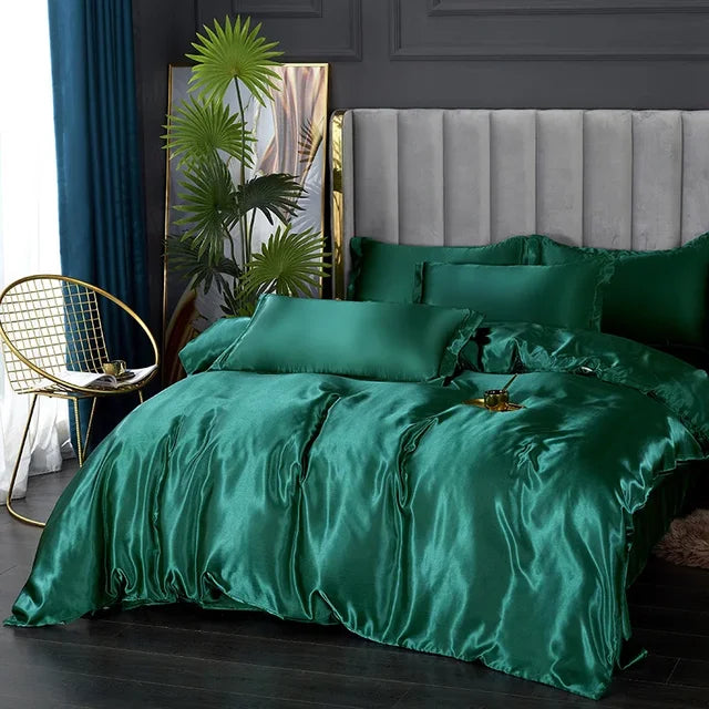 Silk Satin Bedding Set - LuxeDreams