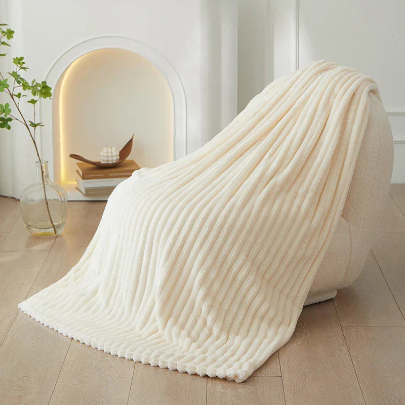 Cozy Striped Fleece Blanket – LuxeNest