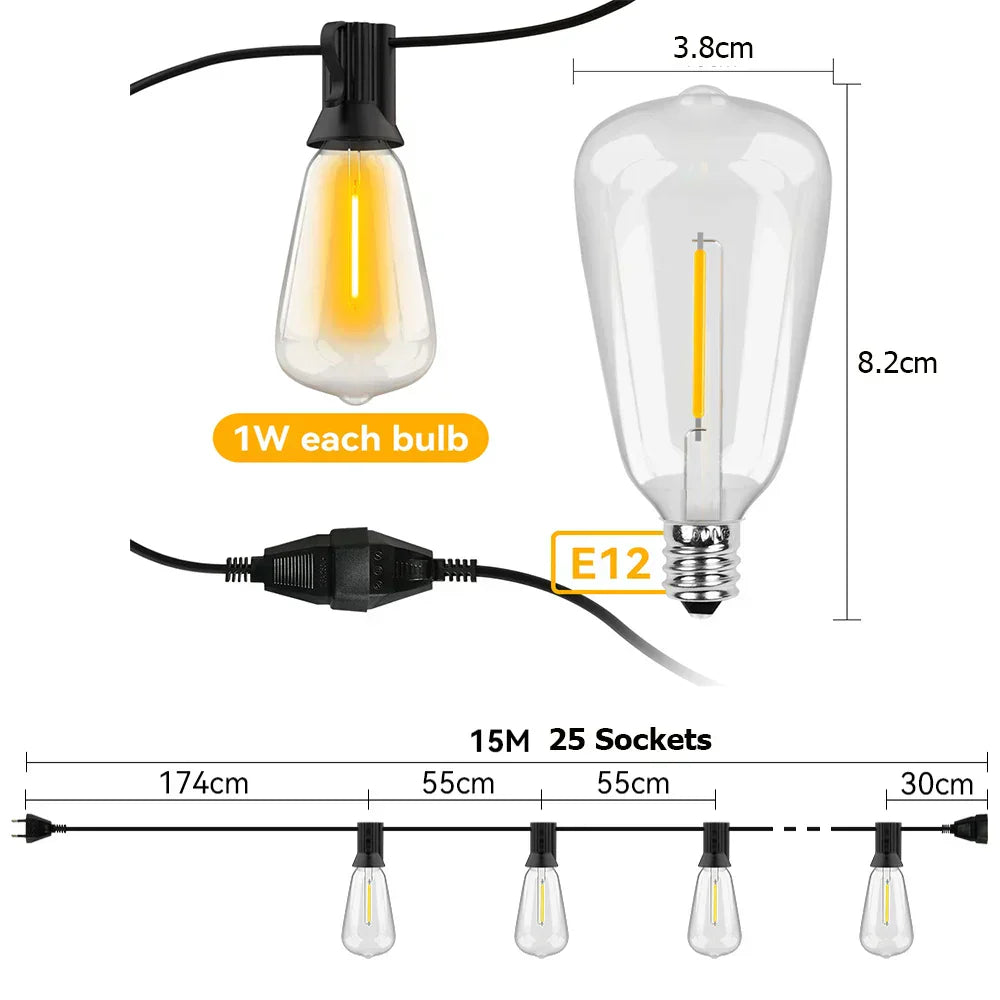 Waterproof LED String Lights - GlowNest