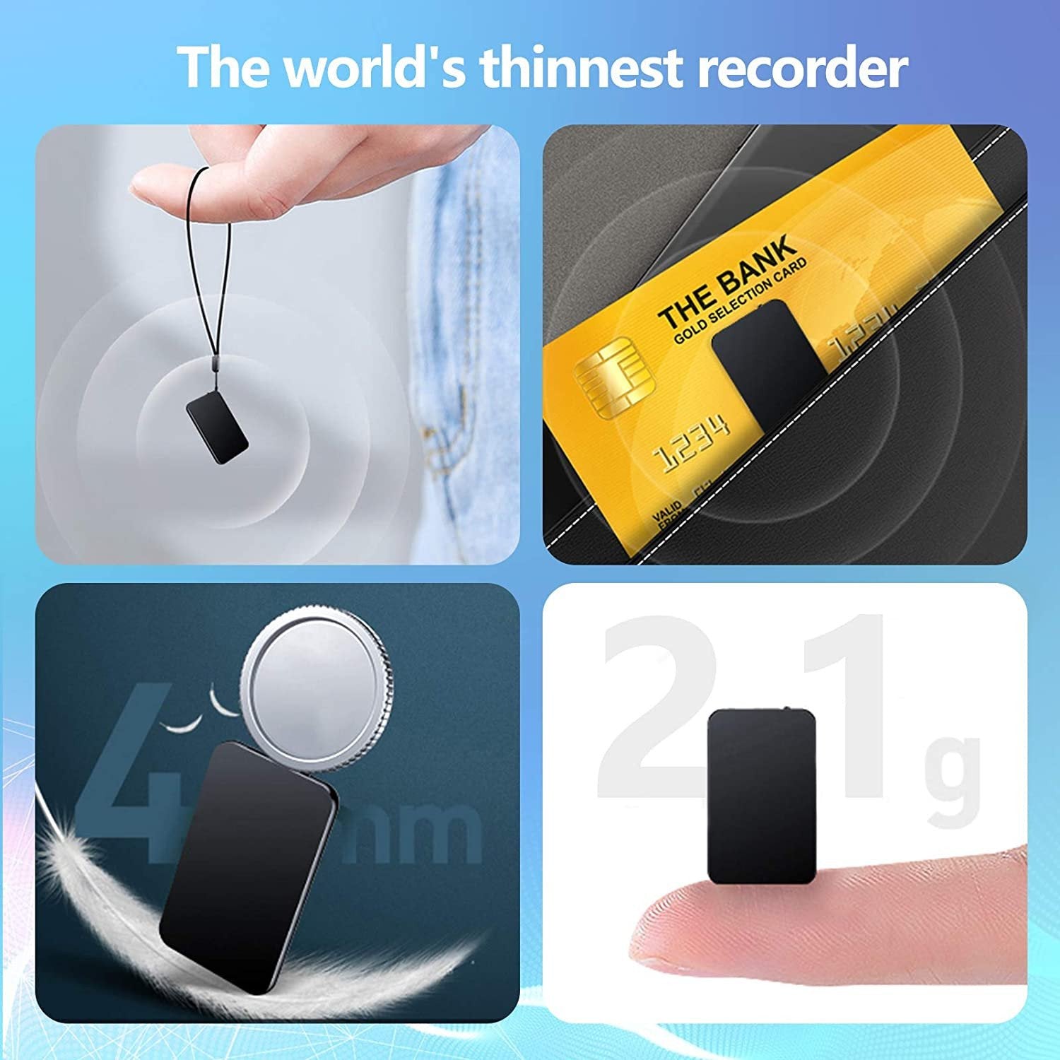 Voice Recorder Mini - EchoPro with 376 Hours Storage