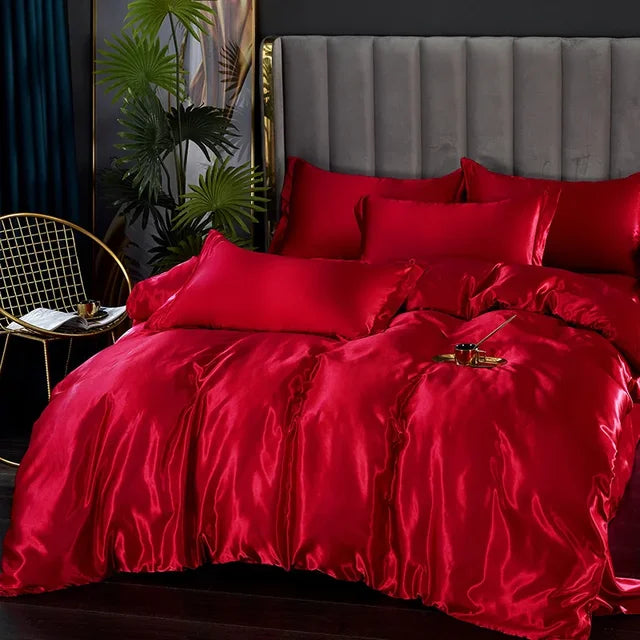 Silk Satin Bedding Set - LuxeDreams