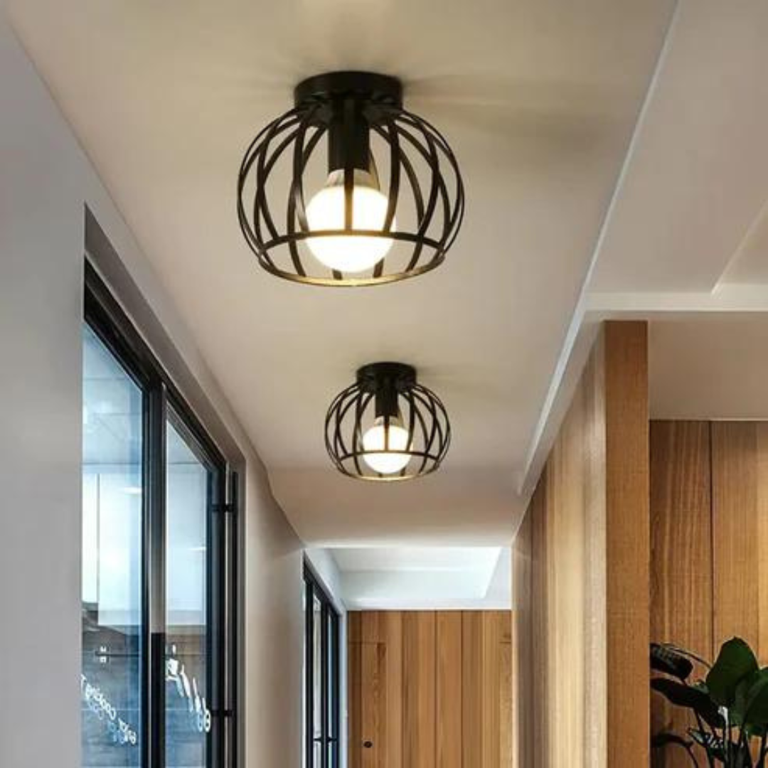 Industrial Open-Design Ceiling Light - LuminaCraft