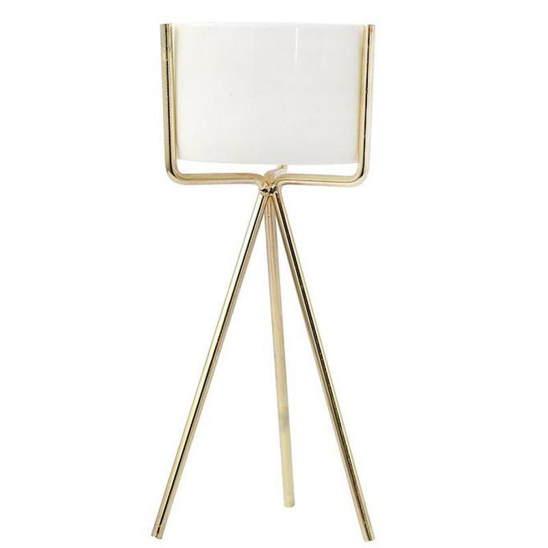 Ceramic Planter with Metal Stand - LuxeHome Decor