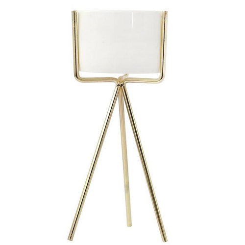 Ceramic Planter with Metal Stand - LuxeHome Decor