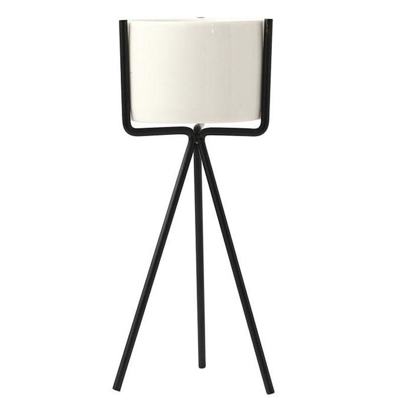 Ceramic Planter with Metal Stand - LuxeHome Decor