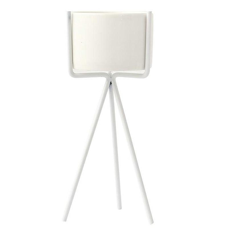 Ceramic Planter with Metal Stand - LuxeHome Decor