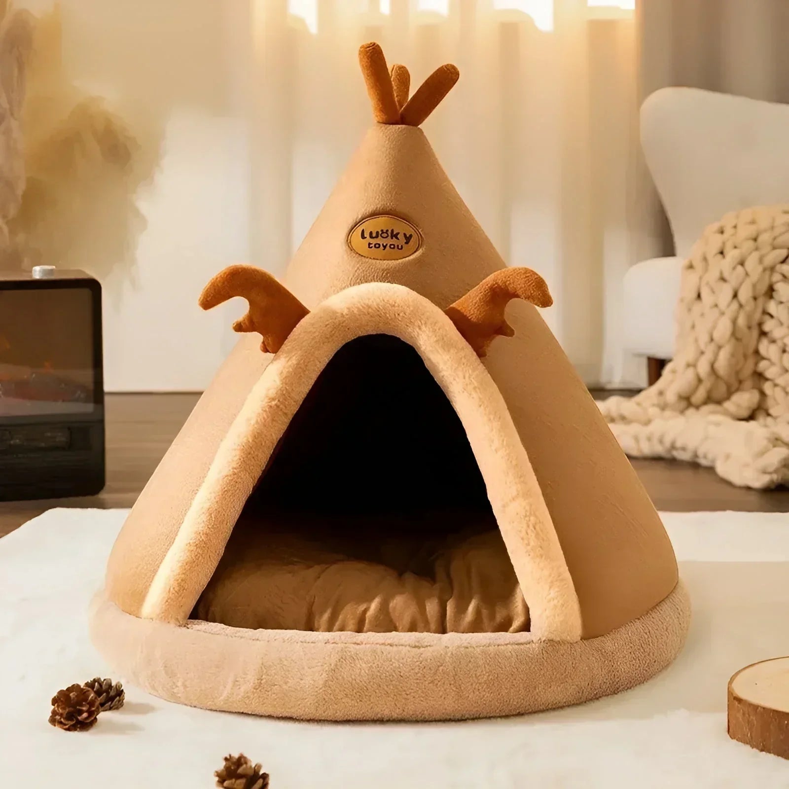 Cuddly Cave Pet Teepee - Cozy Haven for Small Dogs & Cats