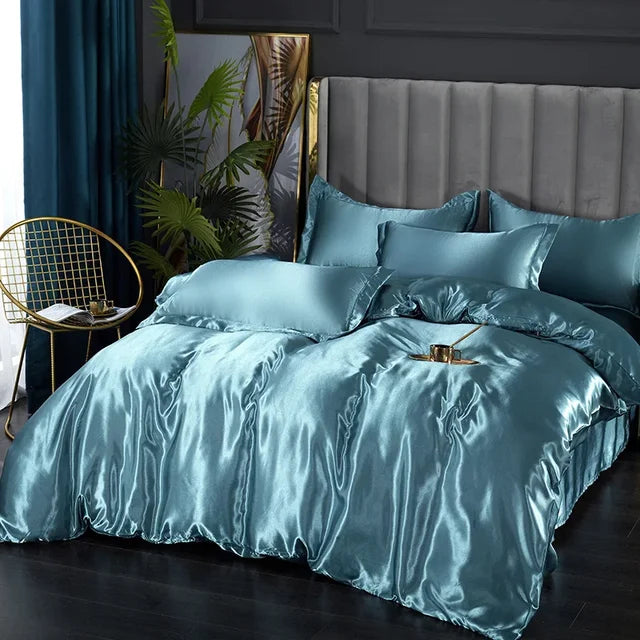 Silk Satin Bedding Set - LuxeDreams