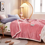 Cozy Pink Flannel Fleece Blanket - LuxeNest