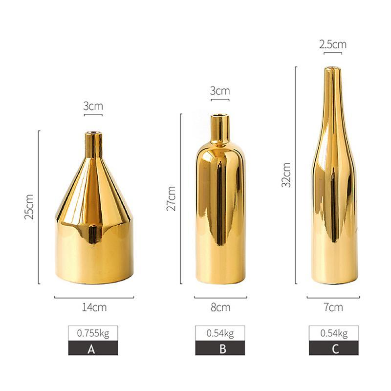 Gold Ceramic Vase - Luxe Home Decor
