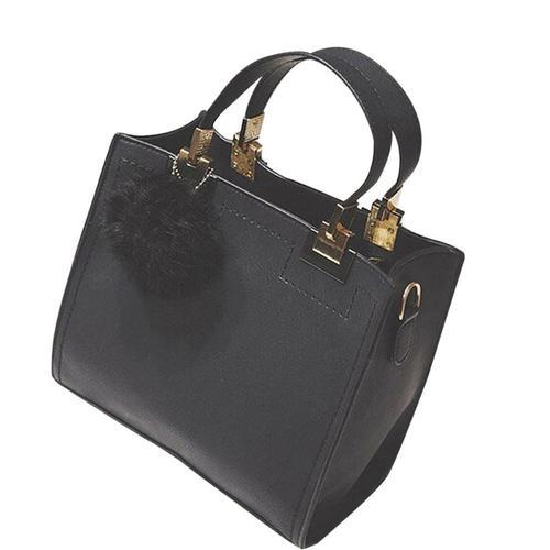 Leather Square Handbag with Tassel - LuxeCraft