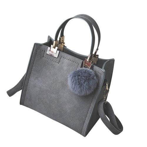 Leather Square Handbag with Tassel - LuxeCraft