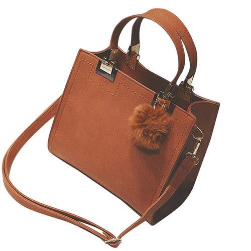 Leather Square Handbag with Tassel - LuxeCraft