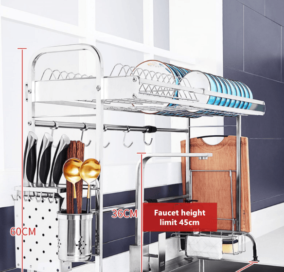 Telescopic Stainless Steel Drain Rack - AquaElegance