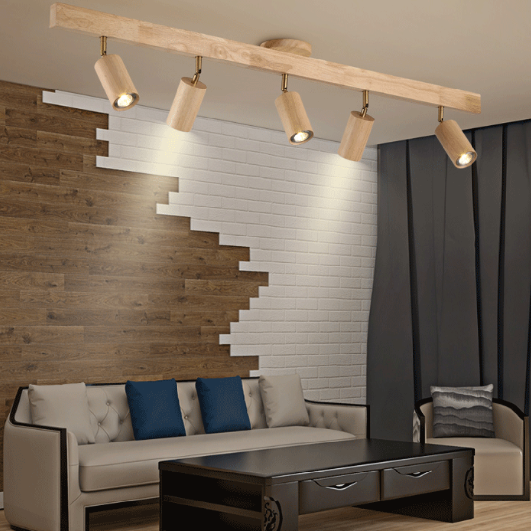 Wooden Adjustable Ceiling Spotlight - LuxeBeam