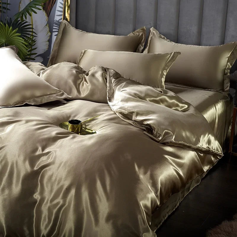 Silk Satin Bedding Set - LuxeDreams