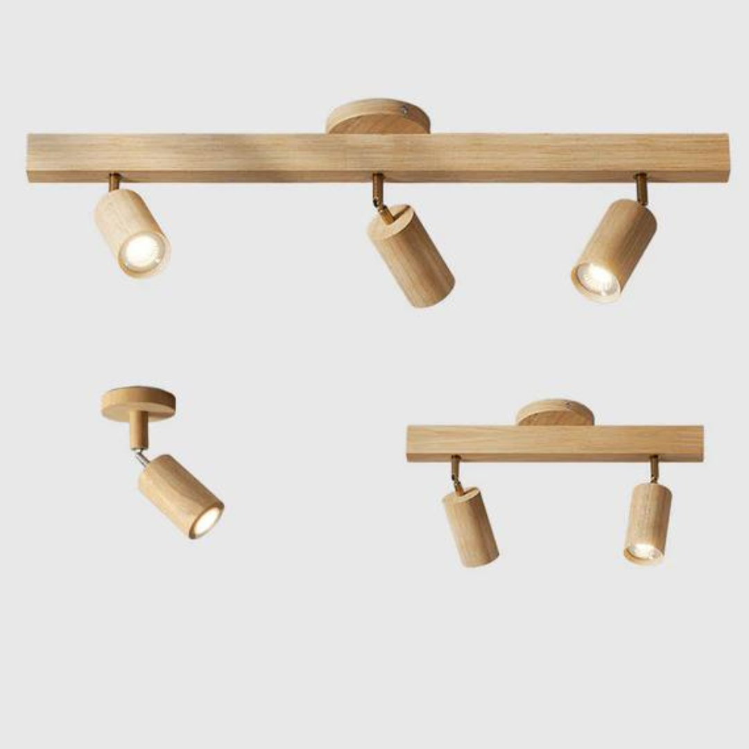 Wooden Adjustable Ceiling Spotlight - LuxeBeam