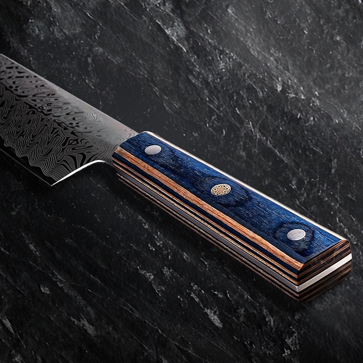 Damascus Steel Santoku Knife - Chef's Elite