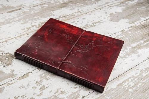 World Map Leather Journal - Artisan Crafted by TerraBound