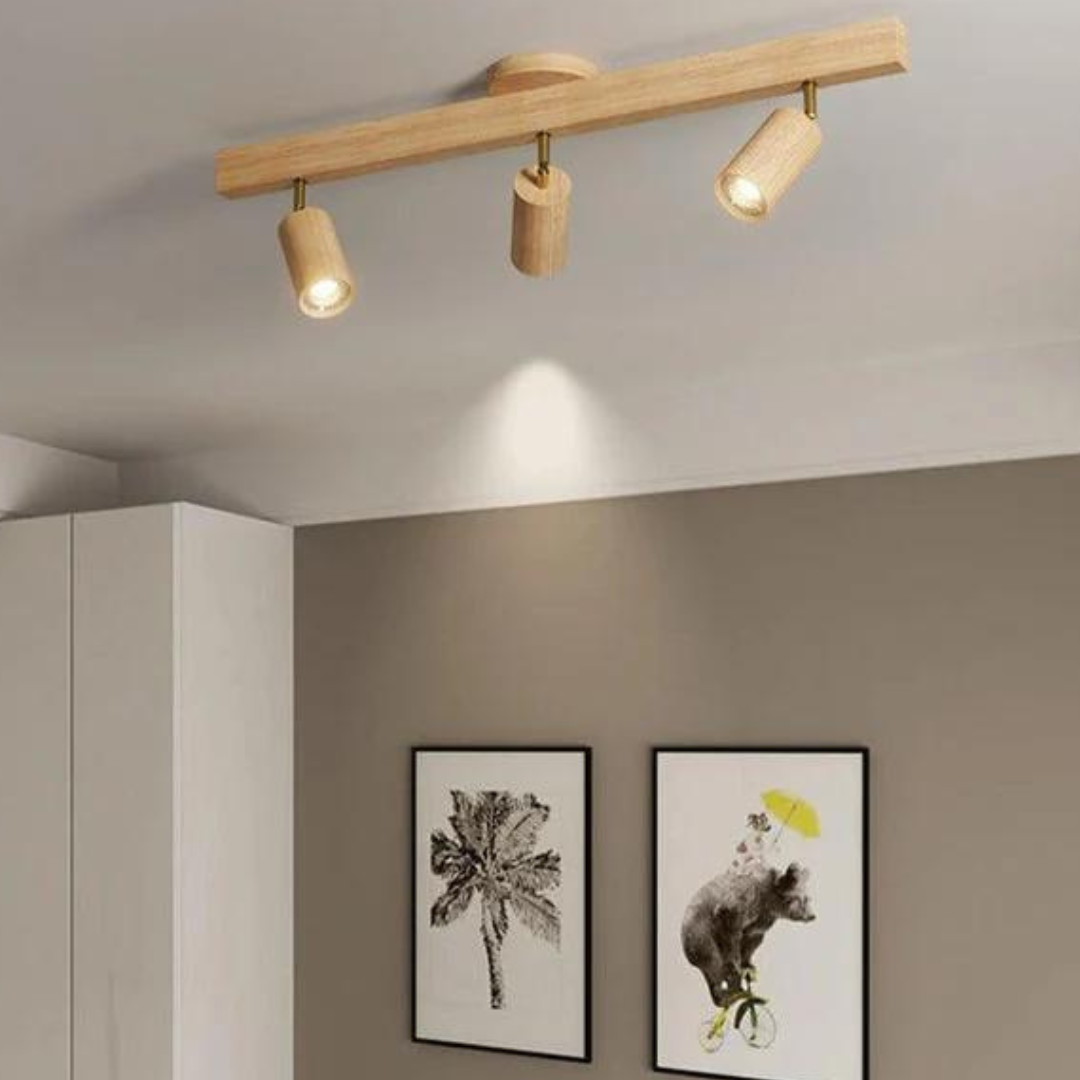 Wooden Adjustable Ceiling Spotlight - LuxeBeam