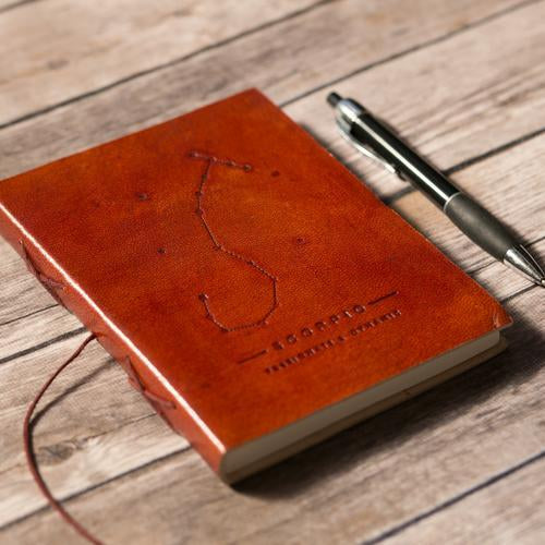 Scorpio Zodiac Leather Journal - Celestial Crafts