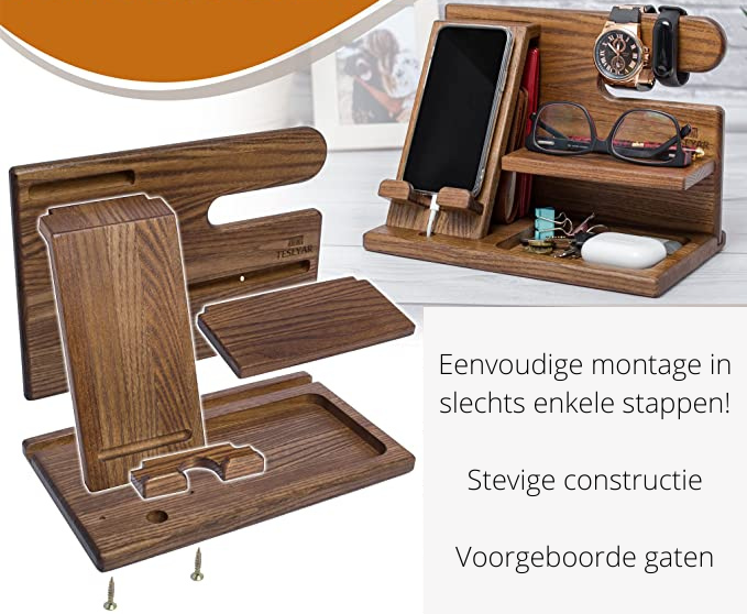 Wooden Phone Docking Station - LuxeCraft Essentials