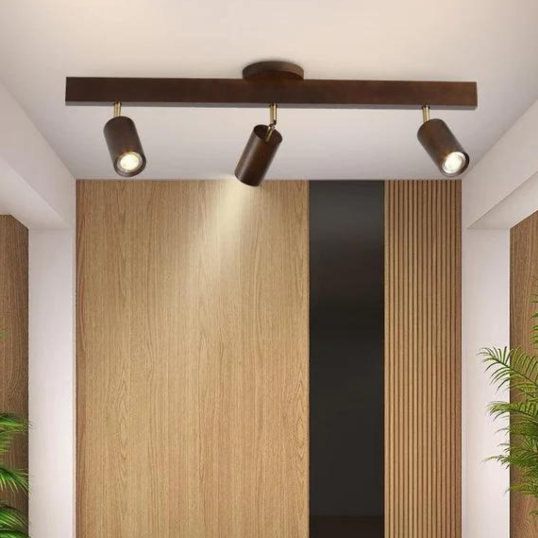 Wooden Adjustable Ceiling Spotlight - LuxeBeam