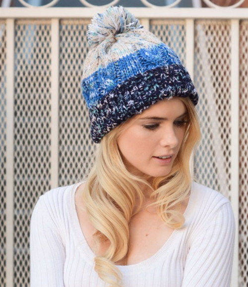 Colorful Pom Knit Beanie - Luxe Threads