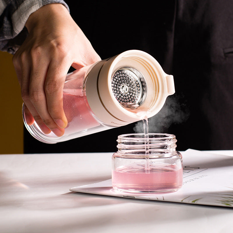 Double-Walled Glass Water Bottle with Infuser - AquaPure