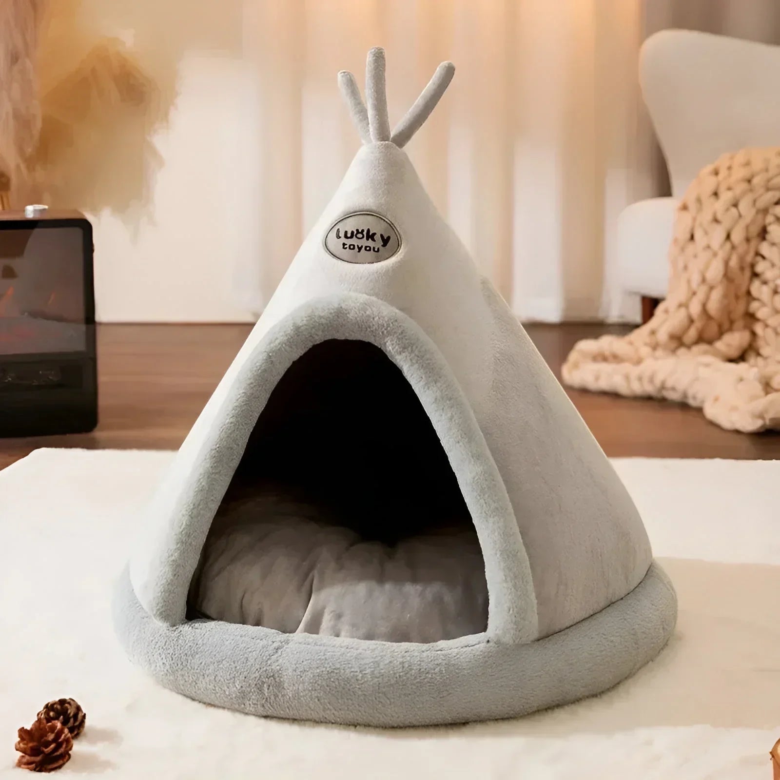 Cuddly Cave Pet Teepee - Cozy Haven for Small Dogs & Cats