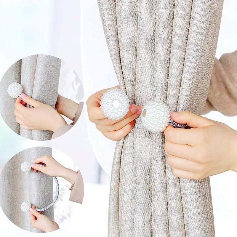 Magnetic Pearl Curtain Tiebacks - LuxeHome Decor
