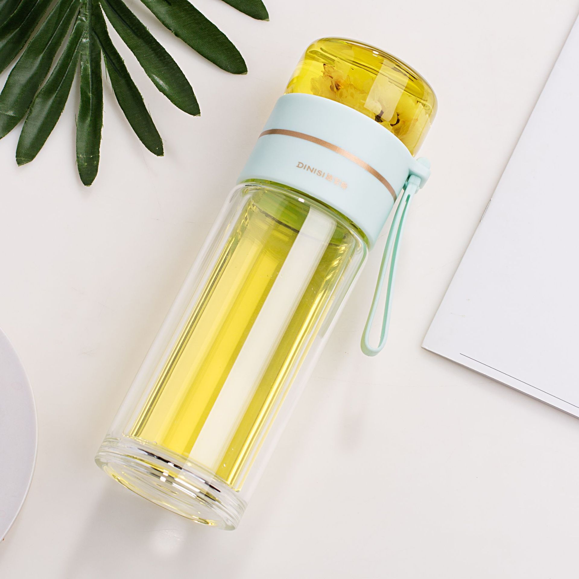 Double-Walled Glass Water Bottle with Infuser - AquaPure