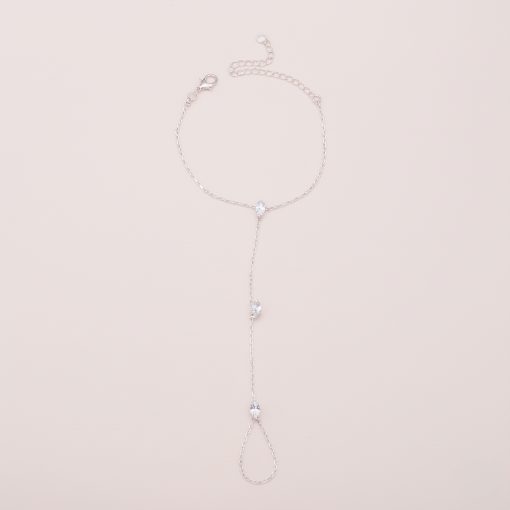Crystal-Embellished Adjustable Ring Bracelet - Luminara