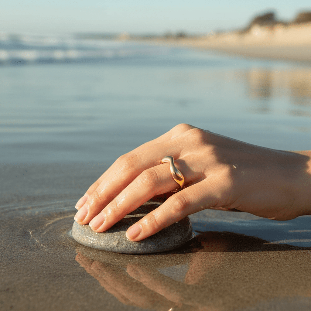 Ocean Wave Adjustable Ring - AquaLuxe Jewelry