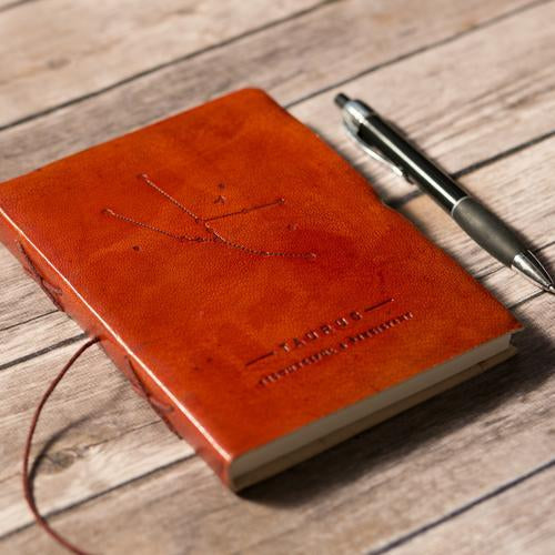 Taurus Zodiac Leather Journal - Celestial Crafts