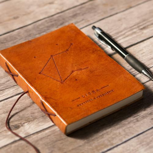 Libra Zodiac Leather Journal - Celestial Craft Co.