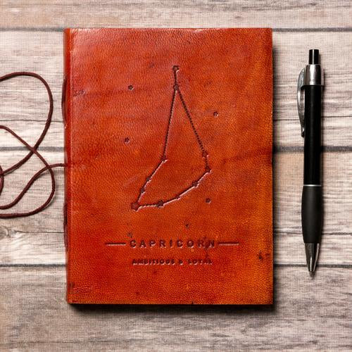 Capricorn Zodiac Leather Journal - Celestial Craft Co.