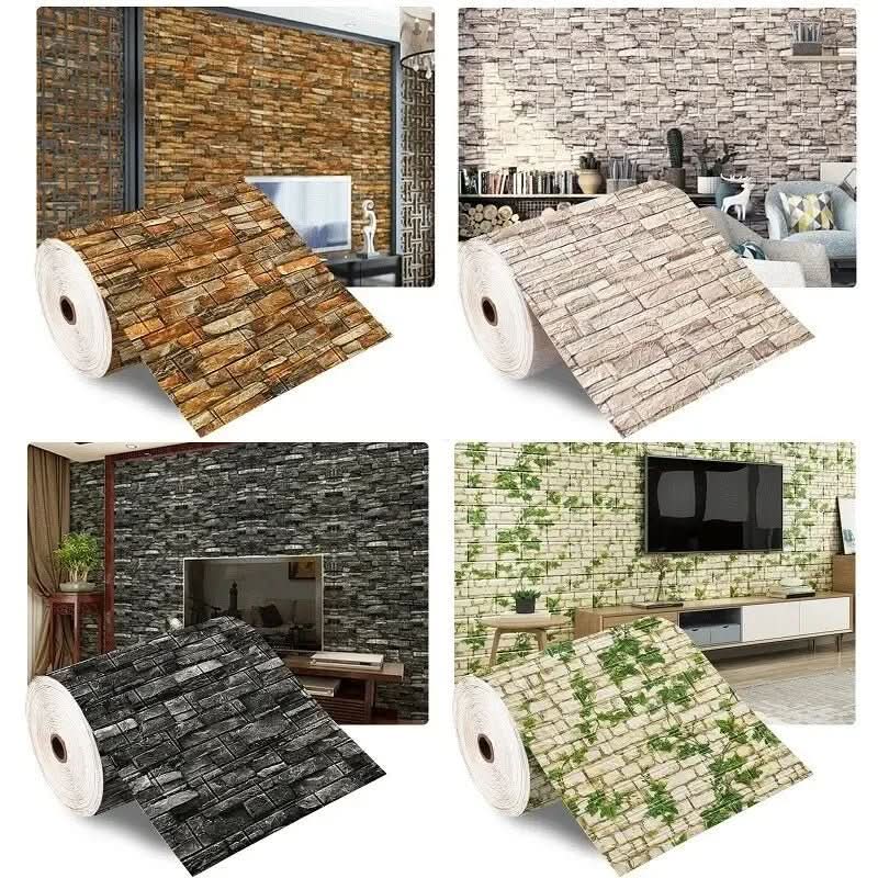 Brick Pattern 3D Foam Wallpaper - LuxeWall Designs